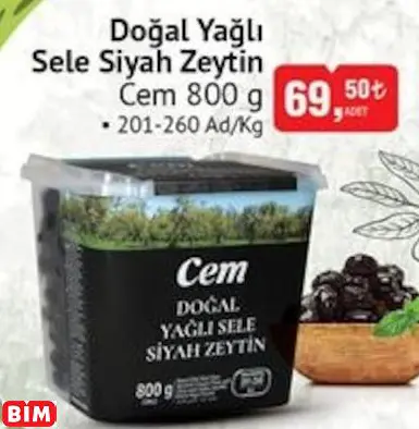 CEM DOĞAL YAĞLI SELE SİYAH ZEYTİN